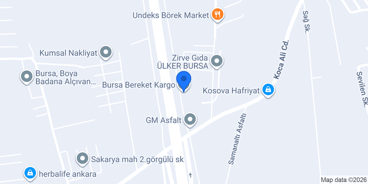 Bursa Bereket Kargo konumu