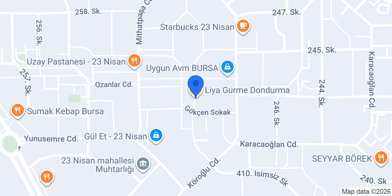 Liya Gurme Dondurma konumu