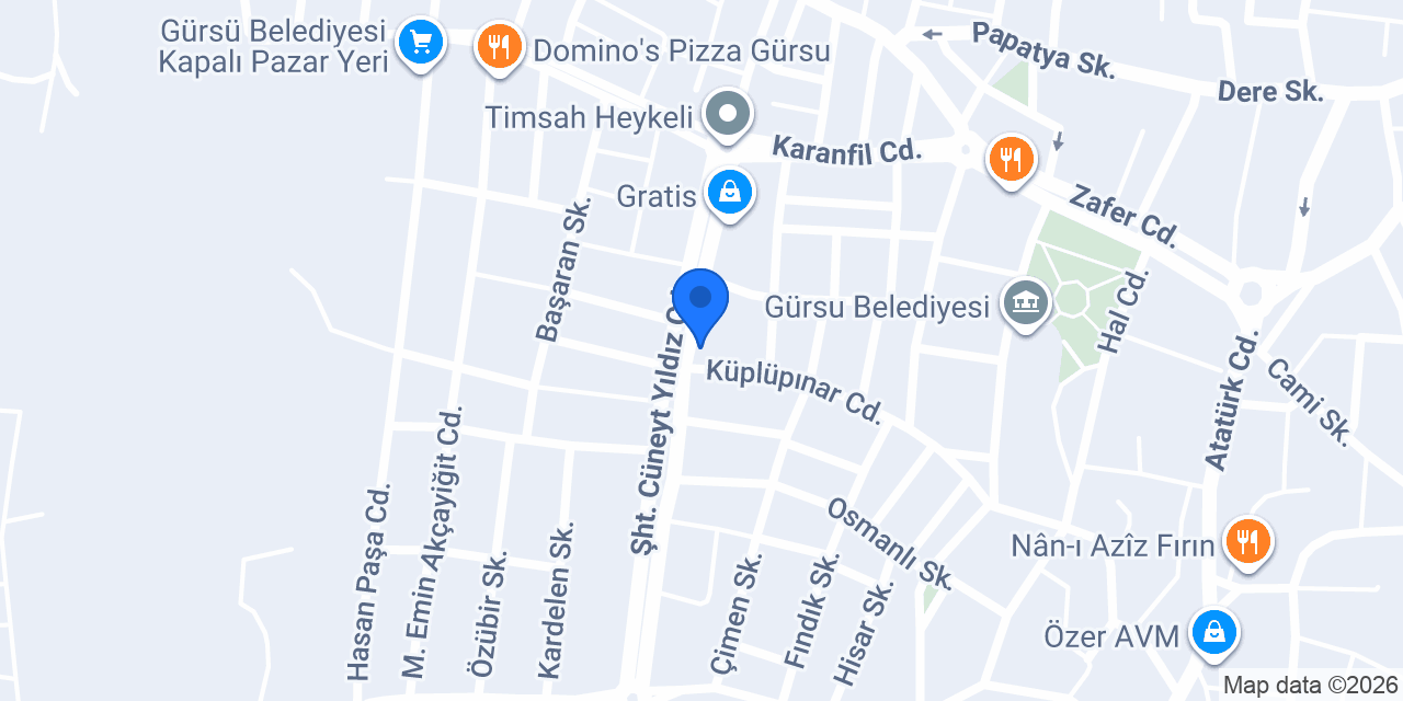 QNB Gürsu Şubesi konumu