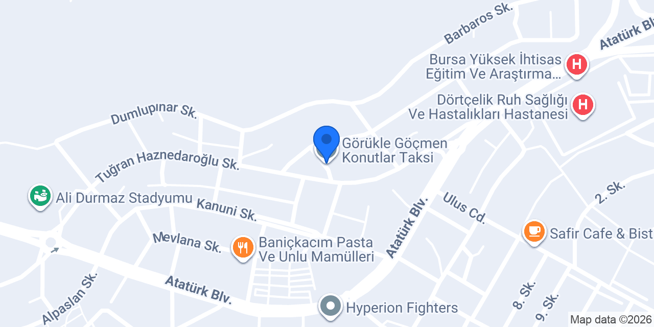 Görükle Göçmen Konutlar Taksi konumu