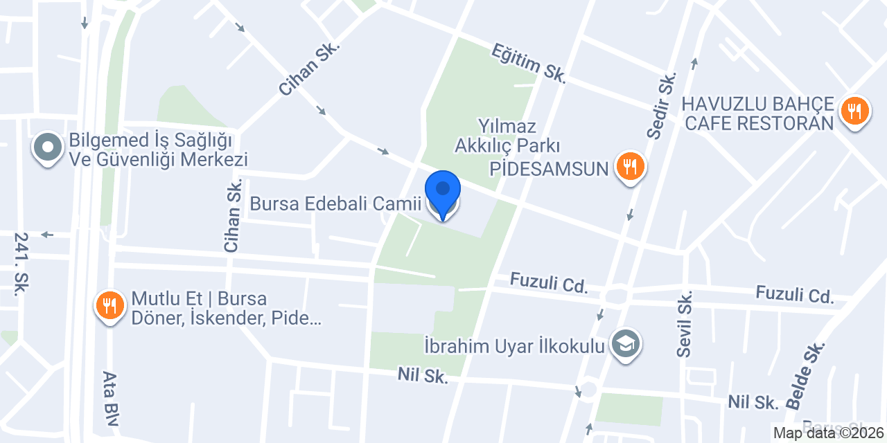 Bursa Edebali Camii konumu