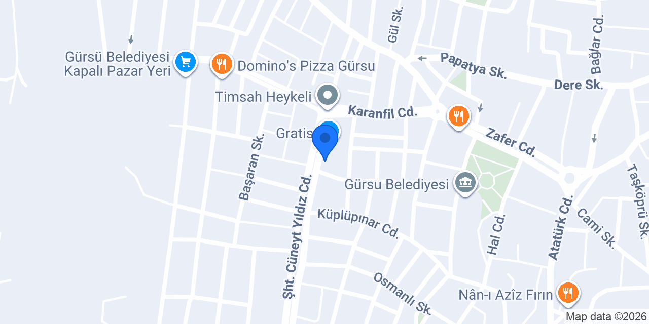 TEB Gürsu Şubesi konumu