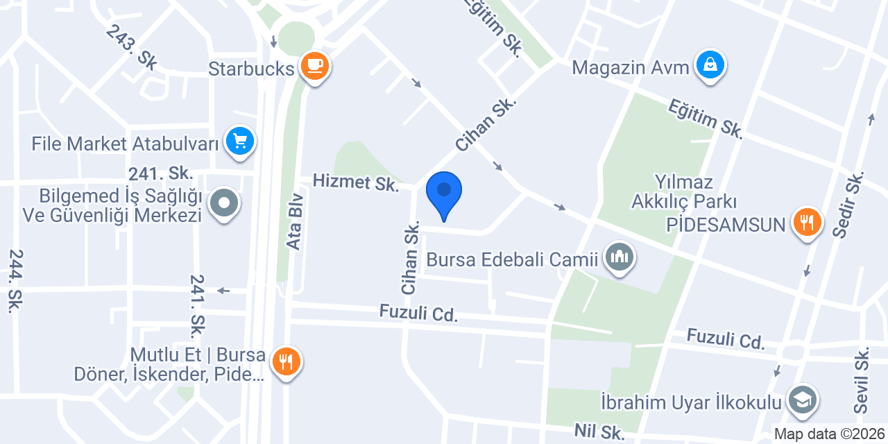 Ataevler Anaokulu konumu