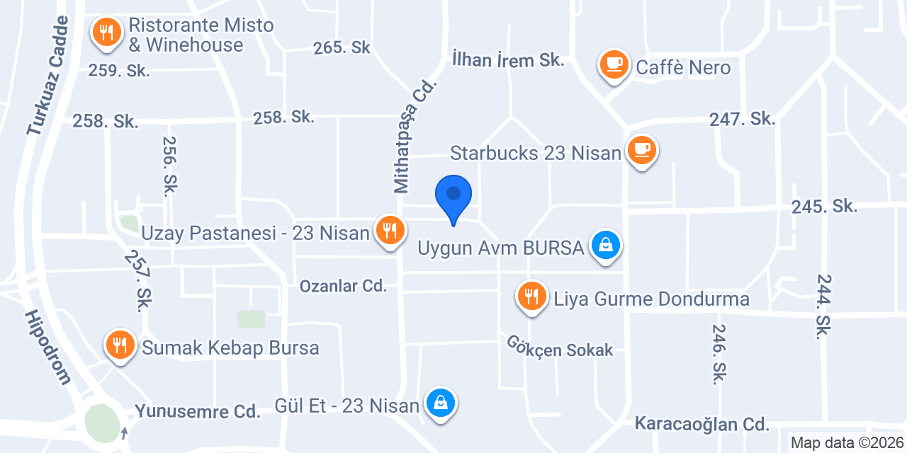 Uzm. Dr. Nazan Çelik Sağlık Kliniği konumu