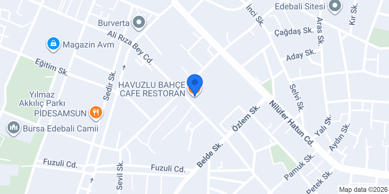 HAVUZLU BAHÇE CAFE RESTORAN konumu