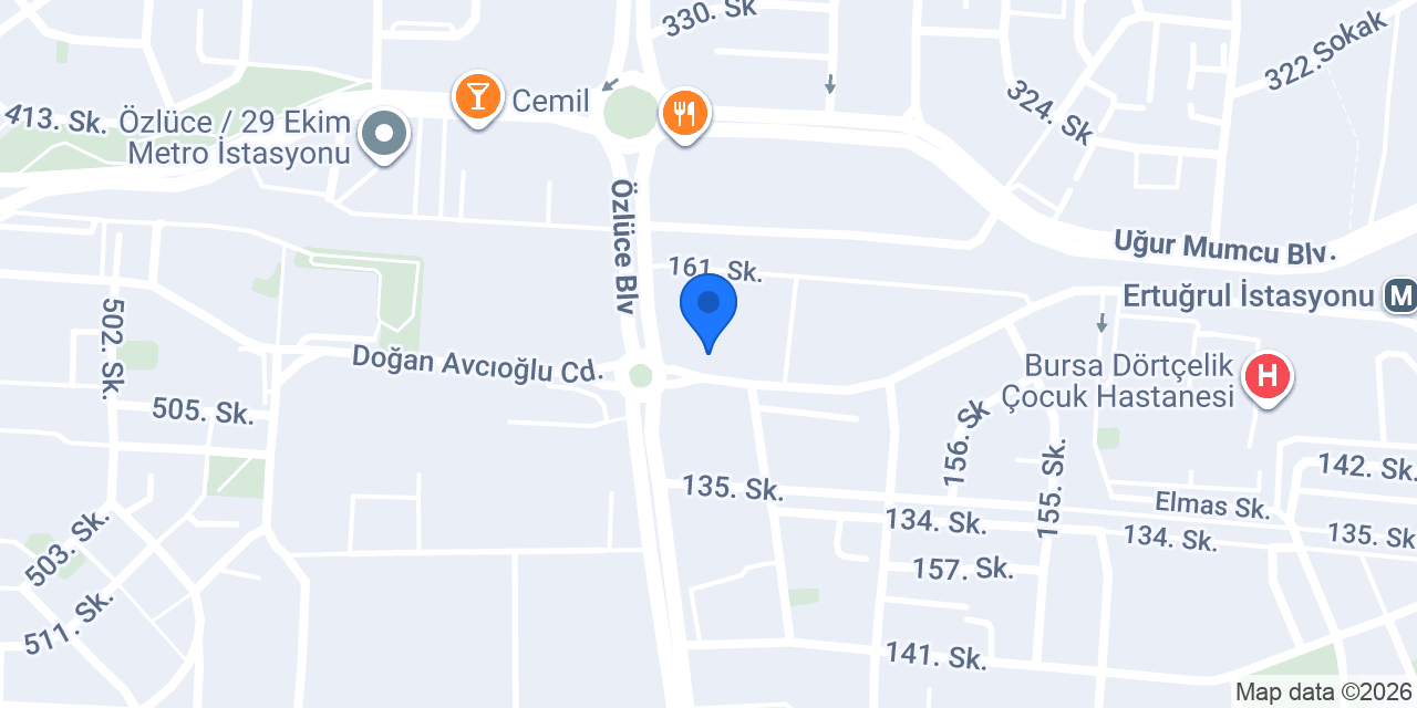 ERTUĞRUL ÖZYÜREK DİŞ KLİNİĞİ konumu