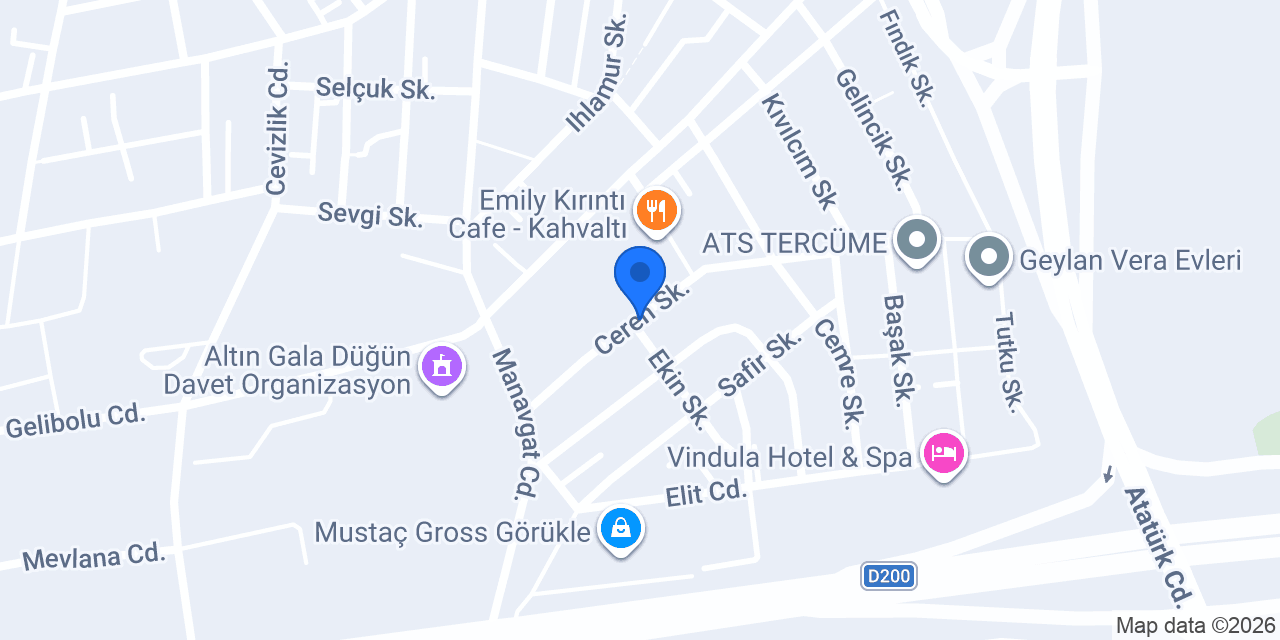Kasapoglu Ceren Pansiyon Görükle Apart konumu