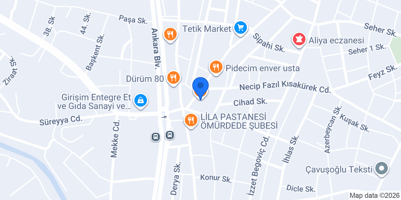 Yeni Şahan Döner konumu