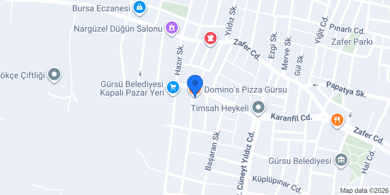 Domino's Pizza Gürsu konumu