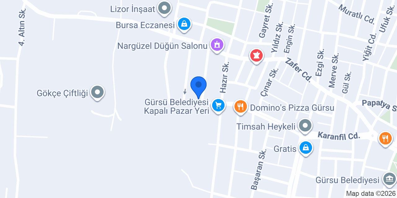 Gürsu Trabzon ve İlçeleri Derneği konumu