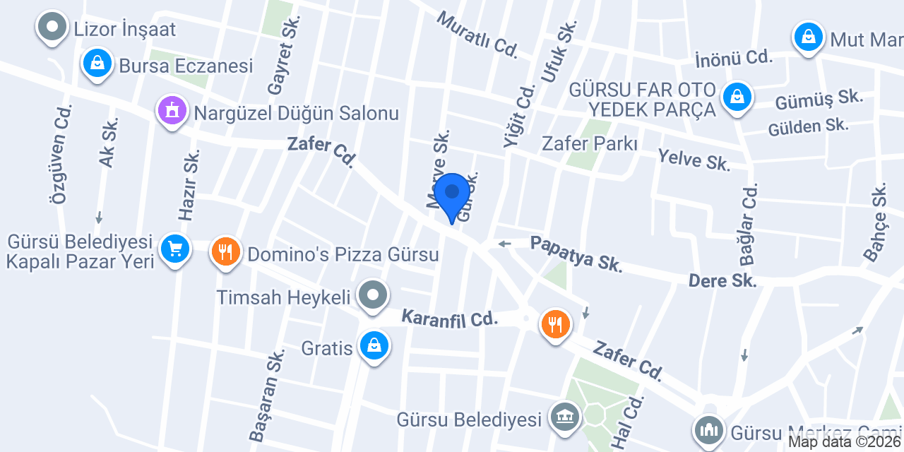 Zafer Kırtasiye Gürsu konumu