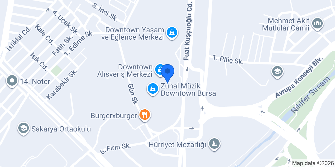 Çilek Konsept Downtown Bursa konumu