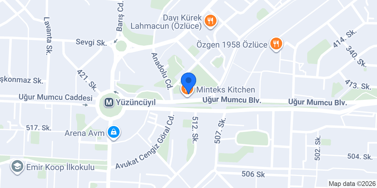 Minteks Kitchen konumu
