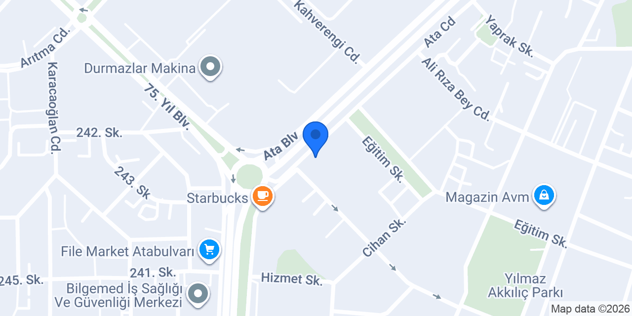 Mavi - BURSA ATA BULVARI konumu