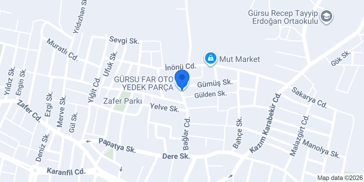GÜRSU FAR OTO YEDEK PARÇA konumu
