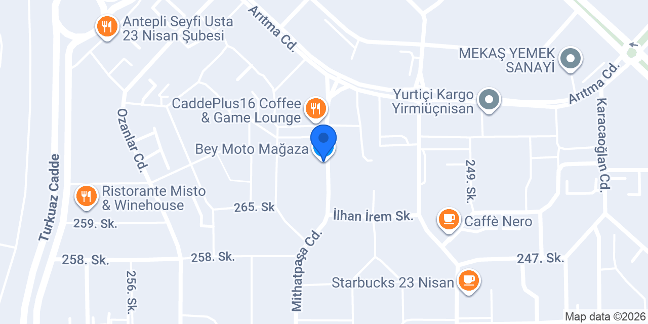 Bey Moto Mağaza konumu