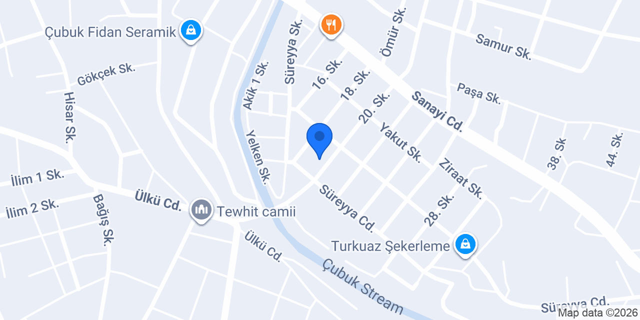 Çubuk Oto Cam konumu