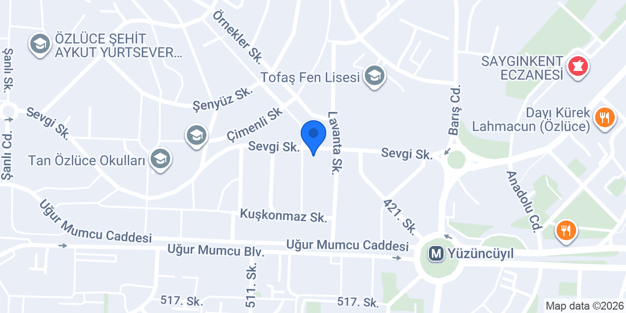 YUNER İNŞAAT SAN. ve TİC. A.Ş. konumu