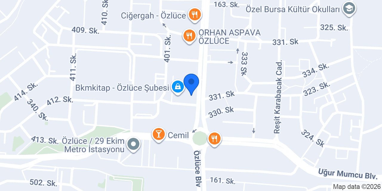 Bulvar Özlüce Avm konumu