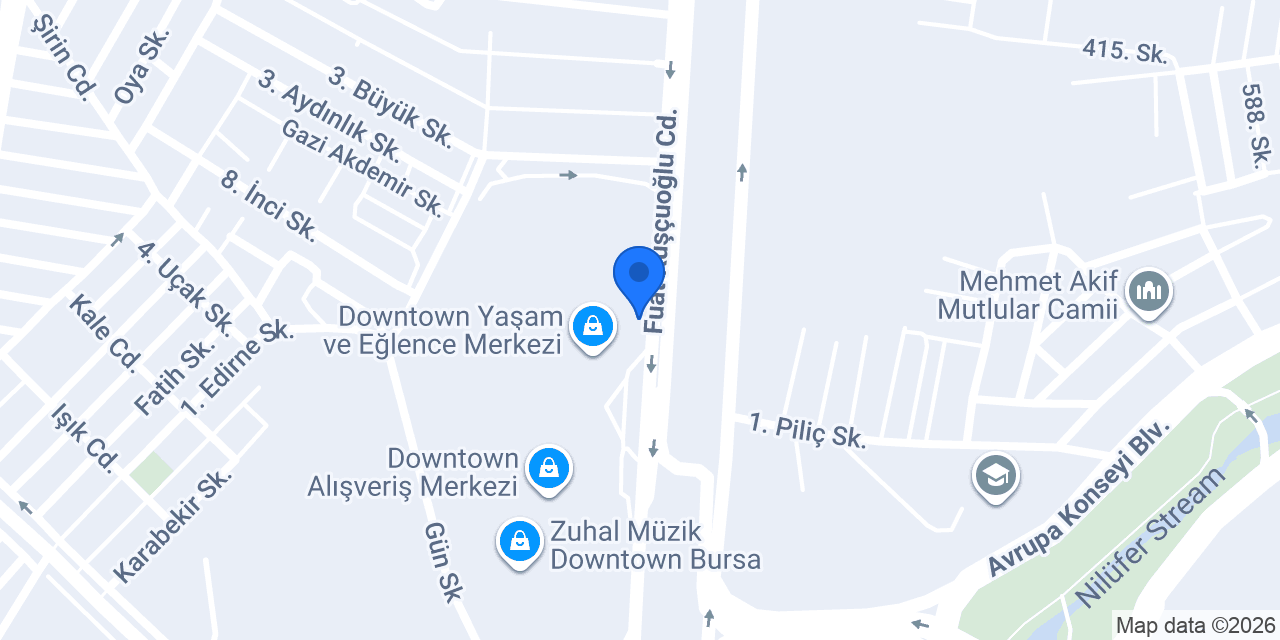Bursa Downtown Atasay konumu