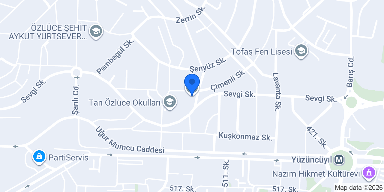 Özel Artı Okulları Özlüce konumu