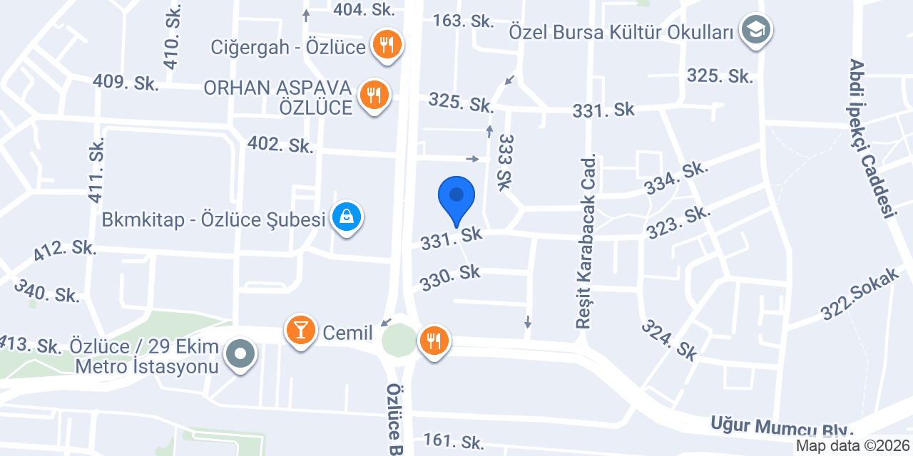 Bursa Eren Turizm konumu