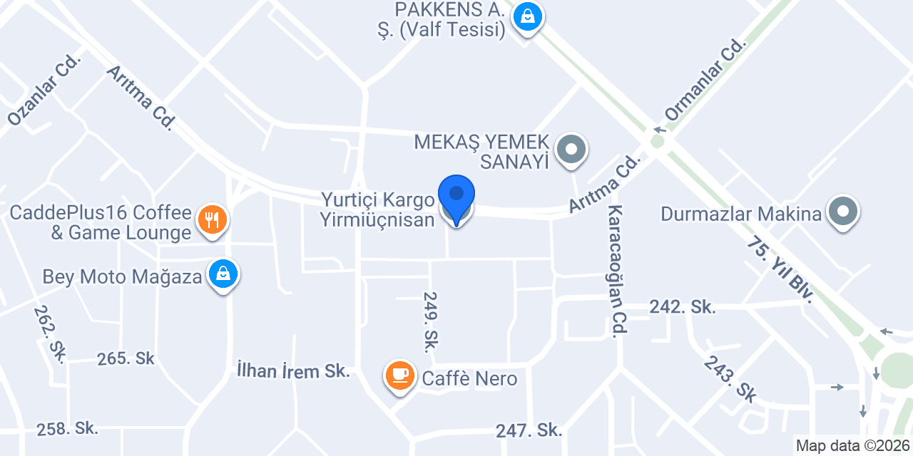 Yurtiçi Kargo Yirmiüçnisan konumu