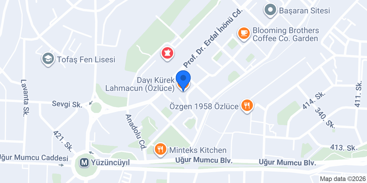Dayı Kürek Lahmacun (Özlüce) konumu