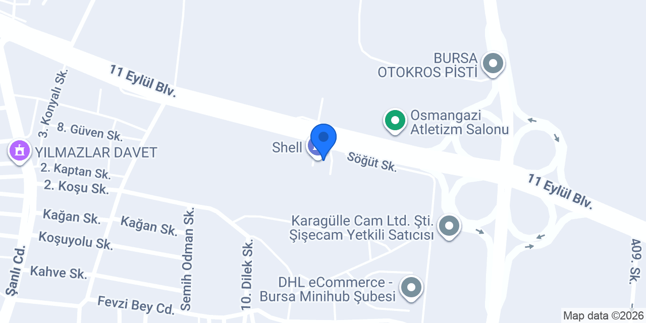 Shell konumu