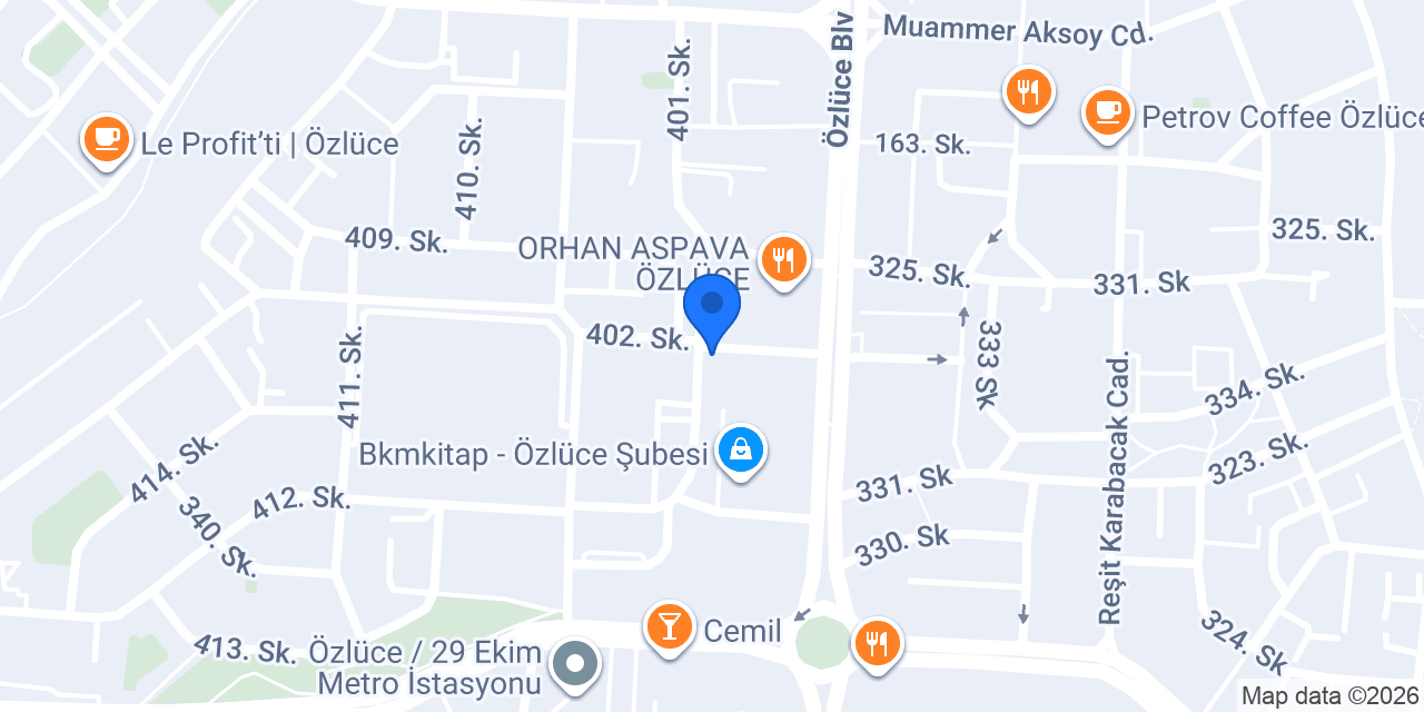 Prusa Muhallebicisi Özlüce Şubesi konumu