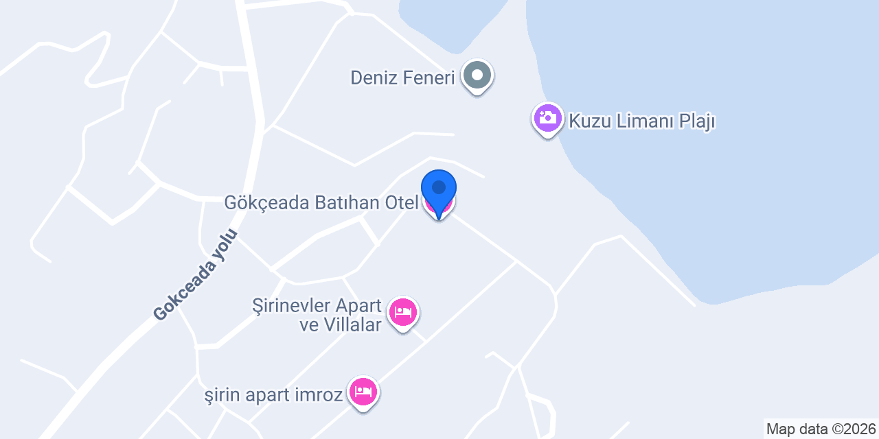 Gökçeada Batıhan Otel konumu