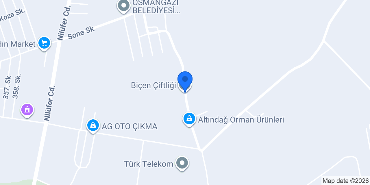 Biçen Çiftliği konumu