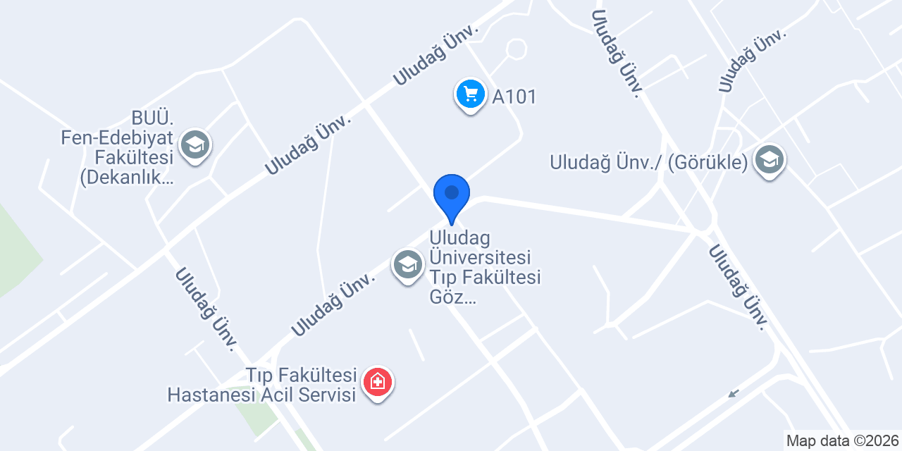 TEB Uludağ Üniversitesi Şubesi konumu