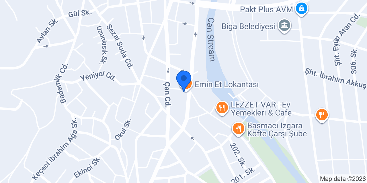 Emin Et Lokantası konumu