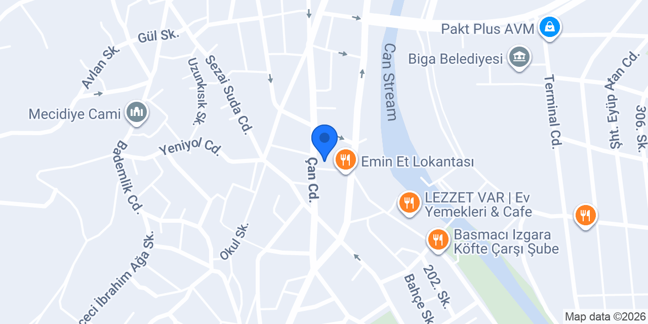 Duru Ev Yemekleri Biga konumu