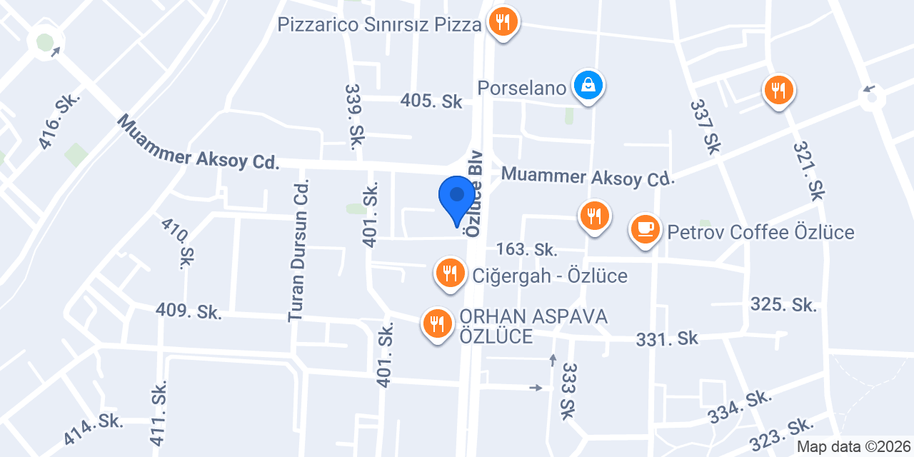 Özhamur Börek Özlüce konumu