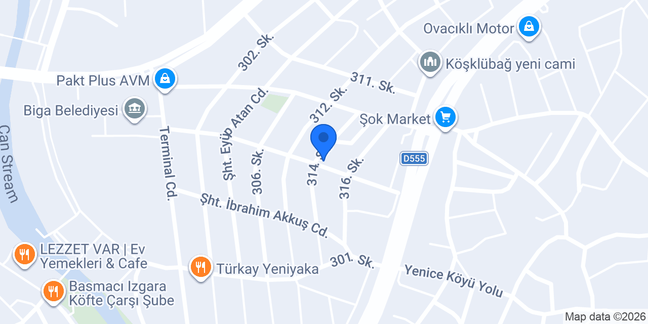 Biga Gezgin Cam konumu