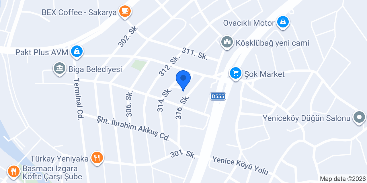 Biga Işıklar Sürücü Kursu konumu
