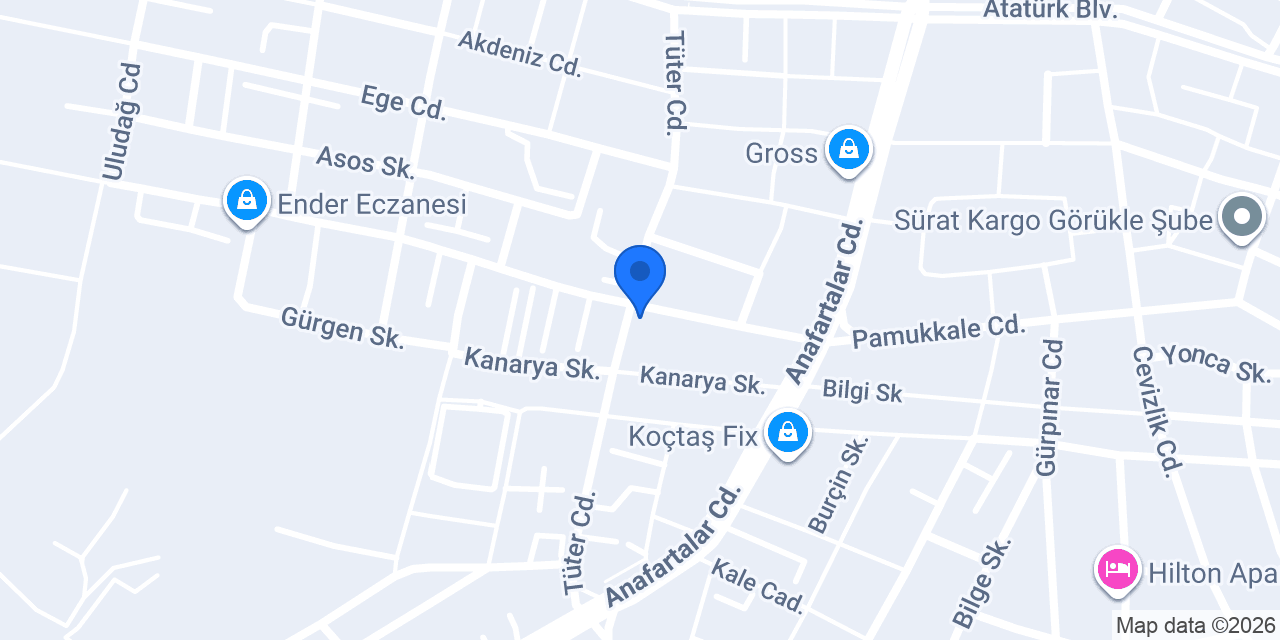 Görükle E&T oto lastik servisi konumu