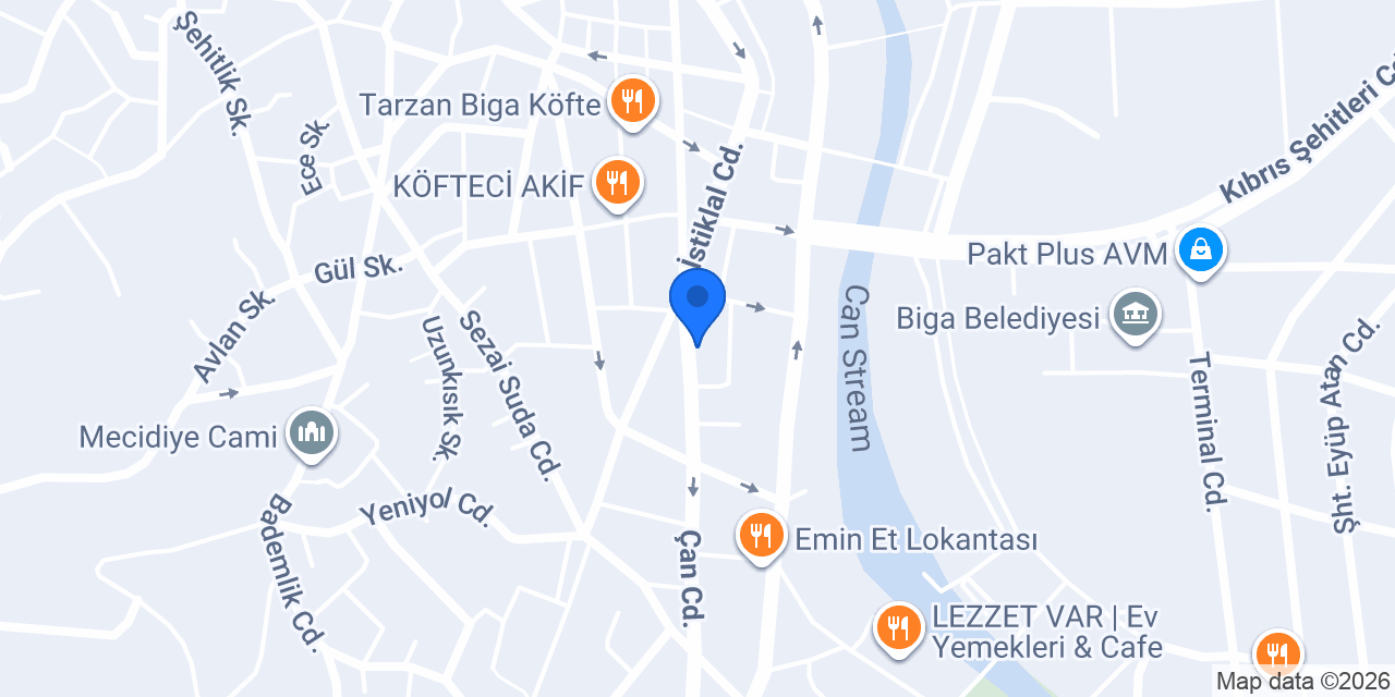 Garanti BBVA Biga Şubesi konumu