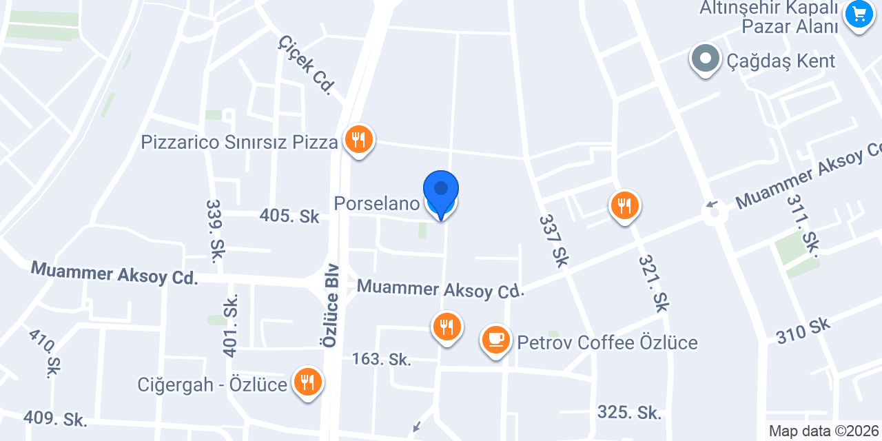 Porselano konumu