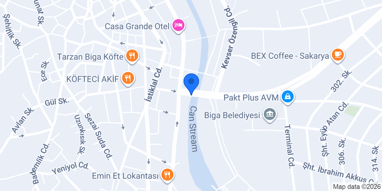 Doğan Pastanesi Biga konumu