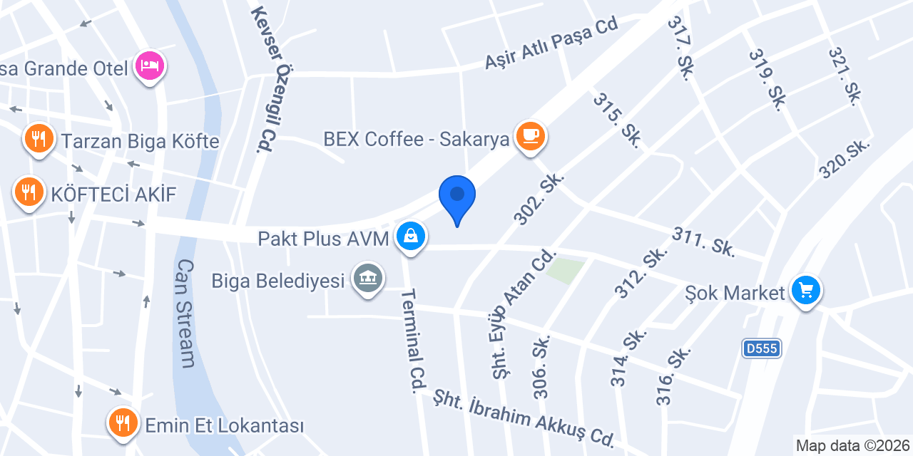 Biga Avm Taksi konumu