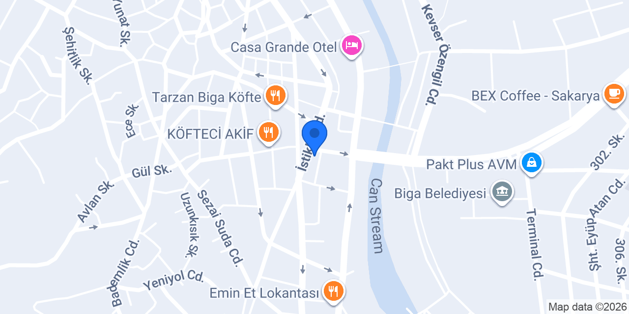 YAĞMUR OPTİK BİGA konumu