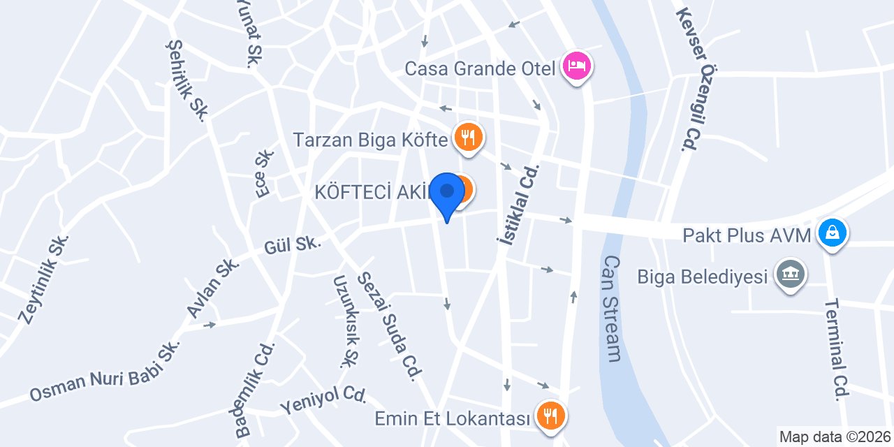 BİGA HALI SARAYI konumu