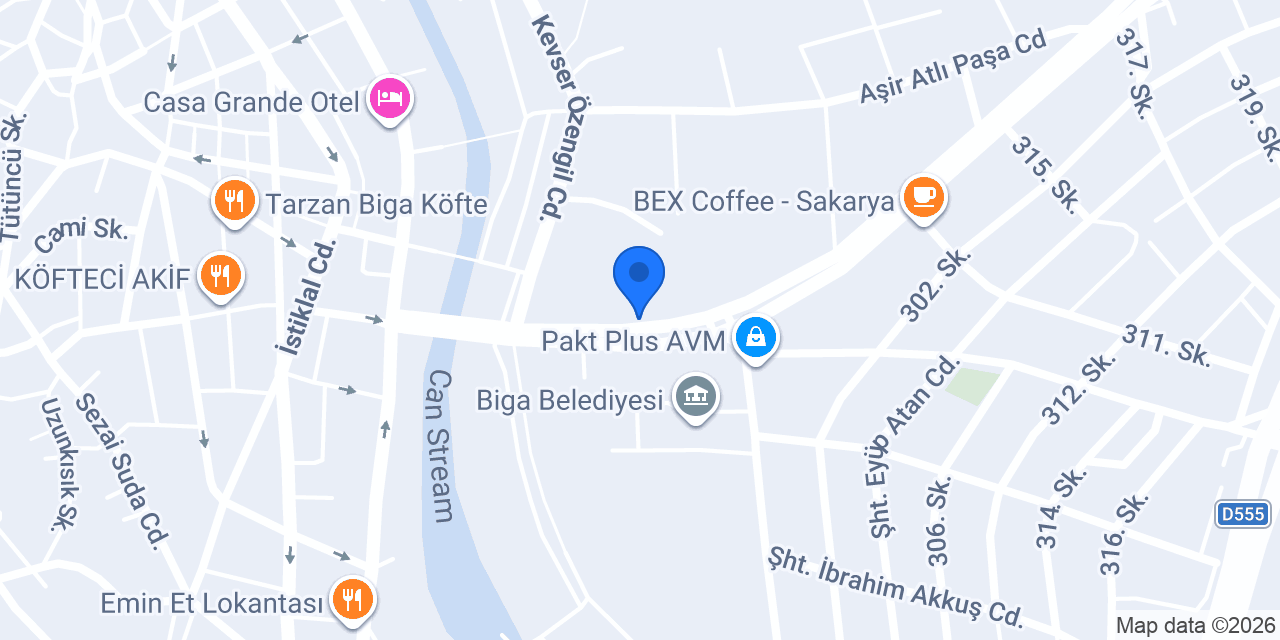 Biga Birlik Yazıhanesi konumu