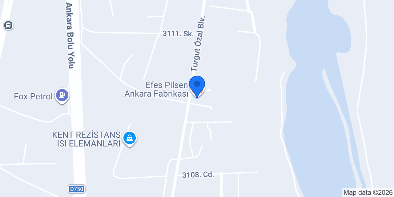 Efes Pilsen Ankara Fabrikası konumu