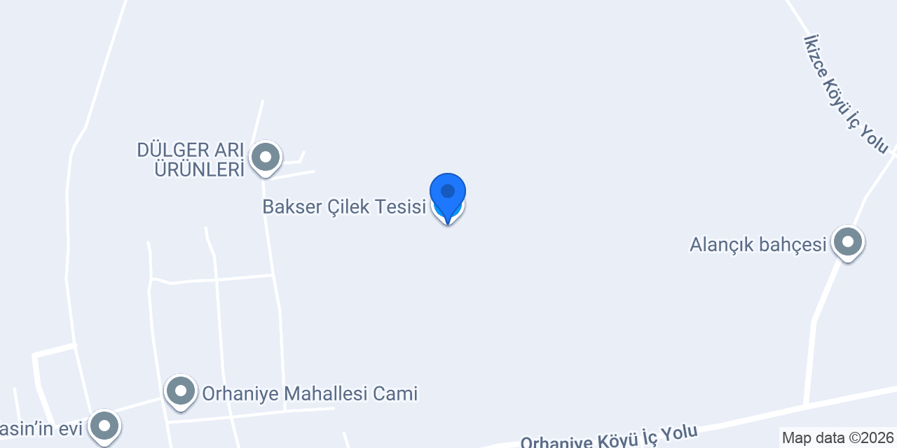 Bakser Çilek Tesisi konumu