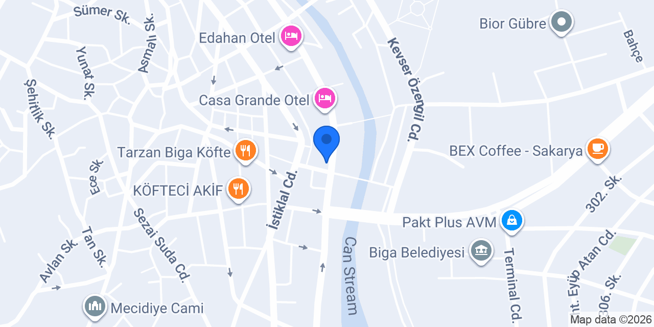 Bükecan Baklava Dondurma konumu
