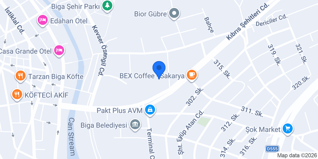 Biga İlçe Emniyet Müdürlüğü konumu